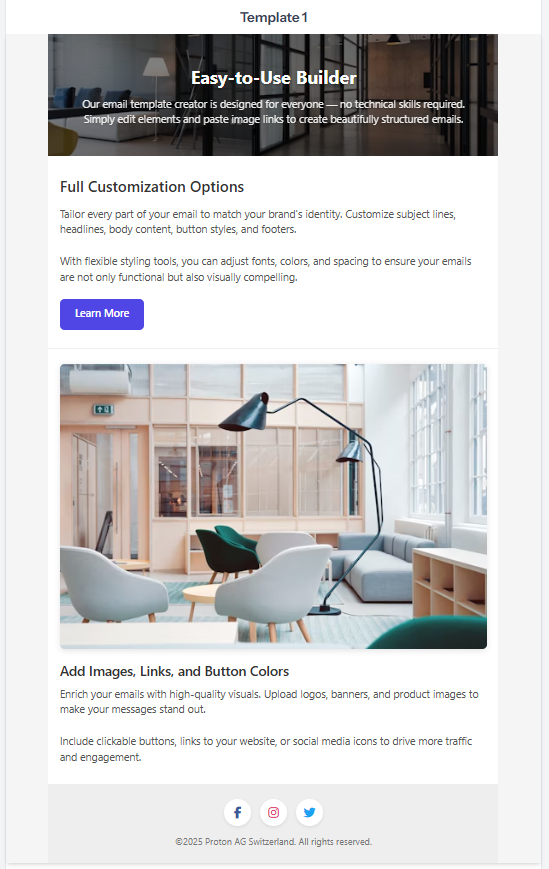 Template Designer Interface